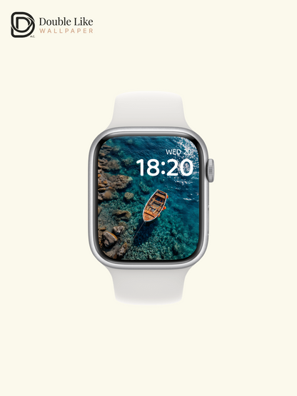 Crystal Clear Turquoise Ocean Wooden Boat Aesthetic Wallpaper Pack [#JJ1309]