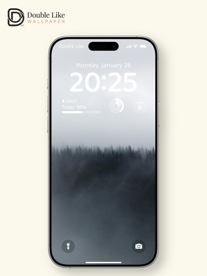 Misty Forest Landscape Calm Aesthetic Wallpaper [#ZJY2534]
