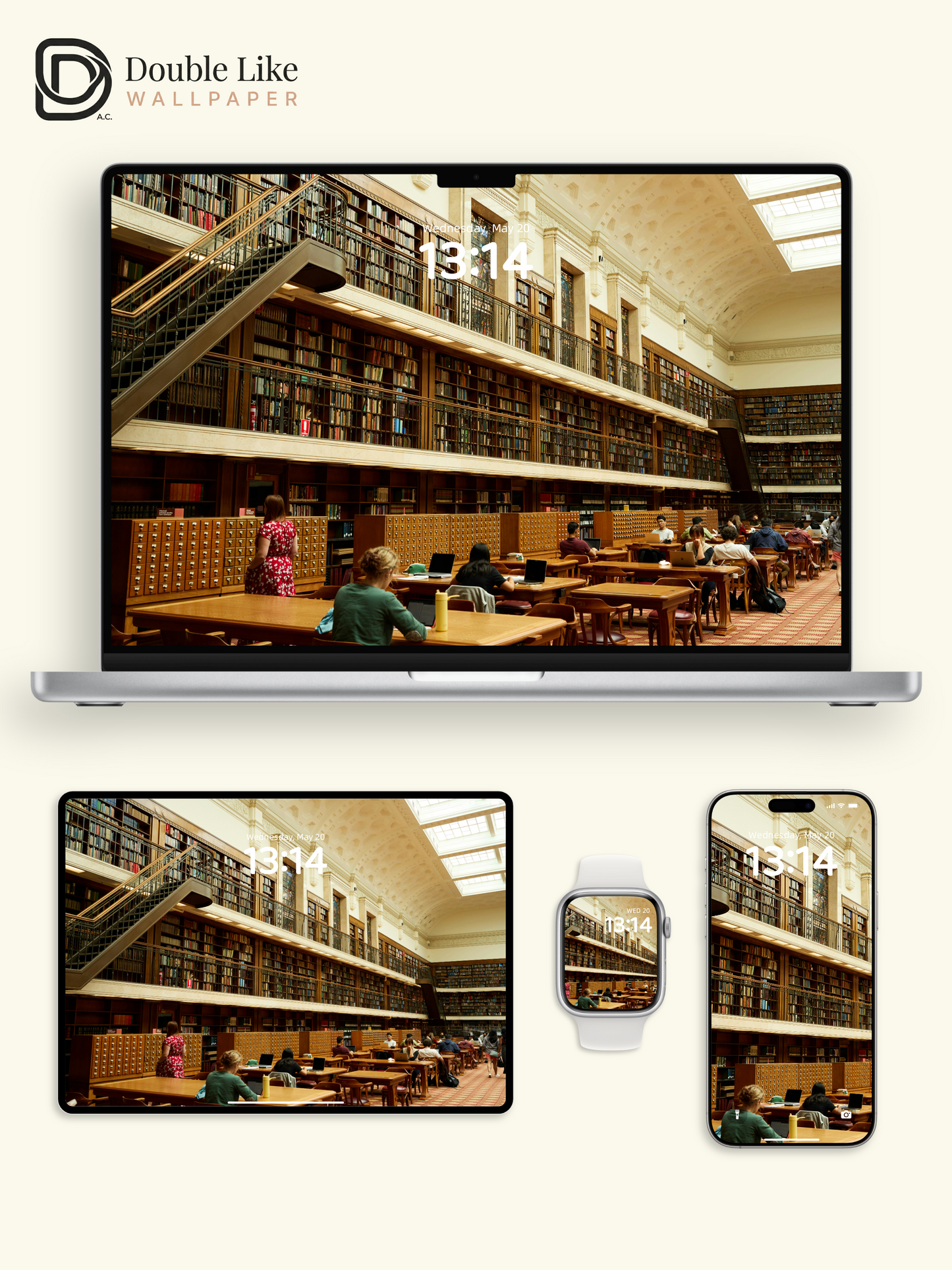 Vintage Library Study Motivational Full Wallpaper Set [#ZMY464]