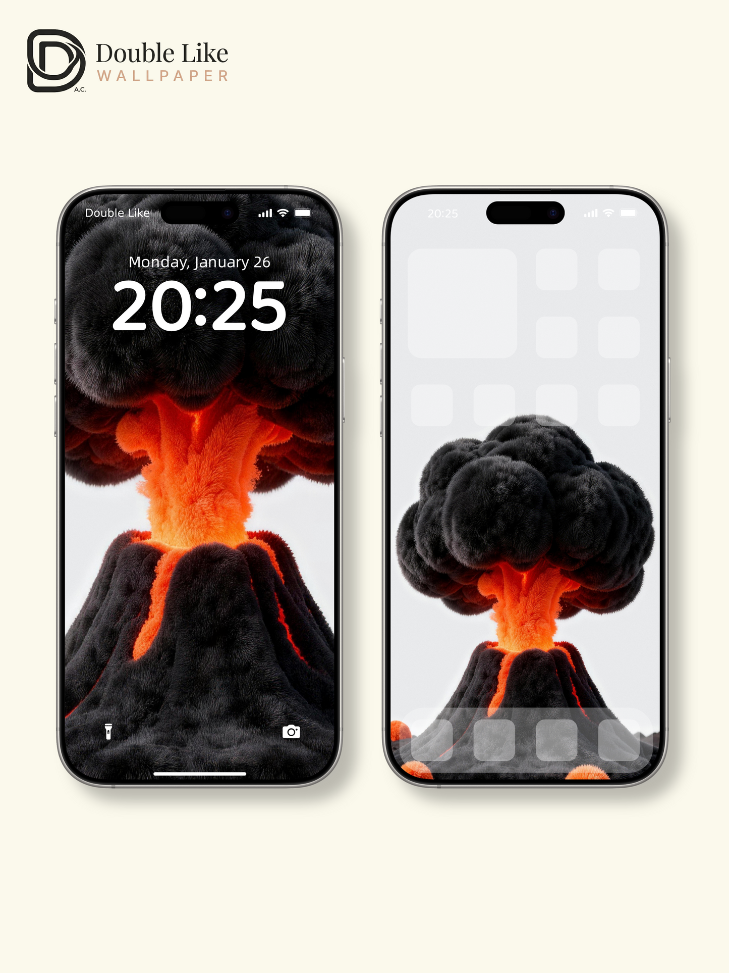 Fluffy Felt Dreamy Volcano Eruption Creative Minimal Aesthetic Illustration Wallpaper Pack [#LFHL30420]