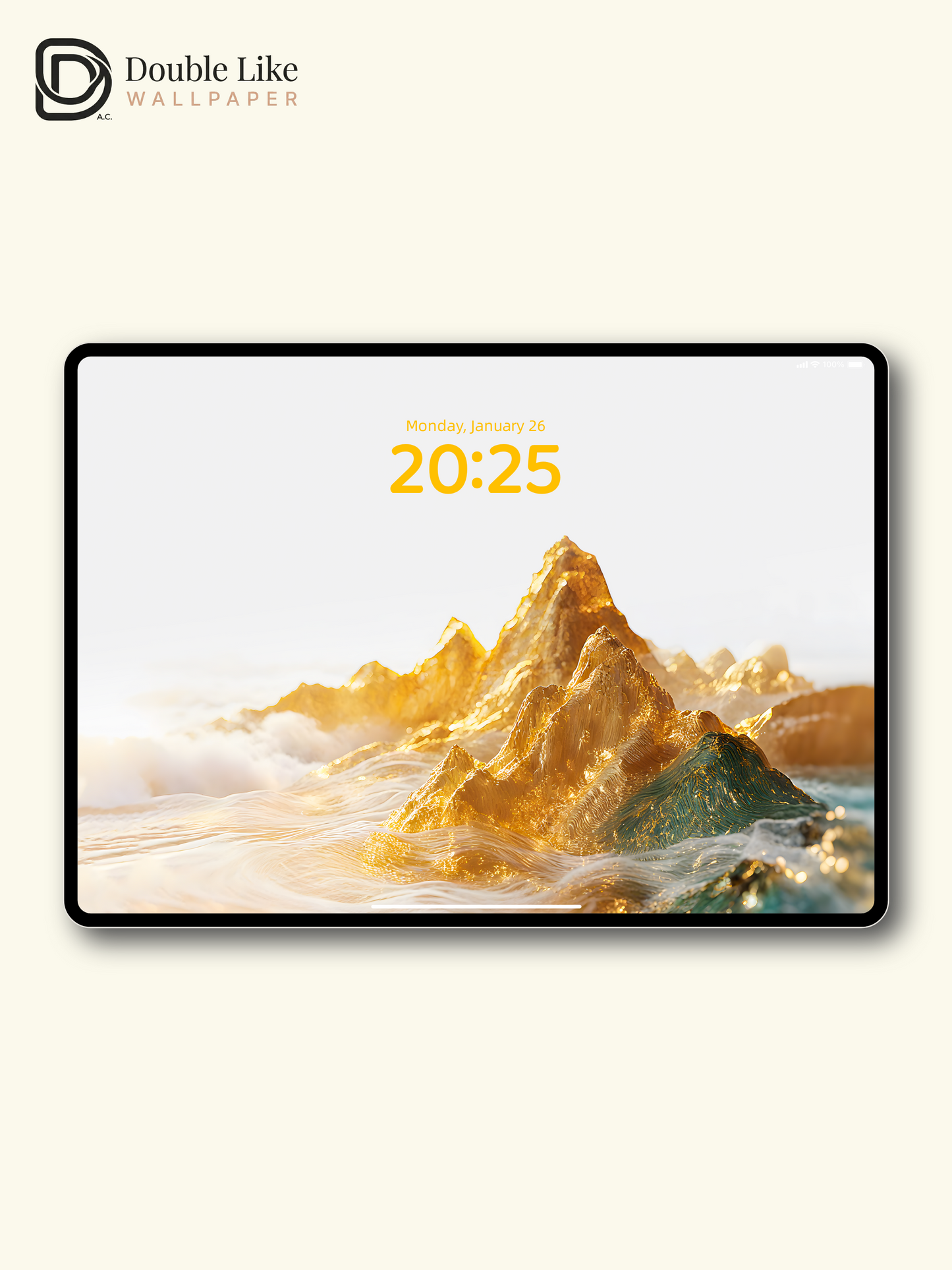 Gilded Mountain Cloud Wave Motivational Full Wallpaper Set [#ZMY428]