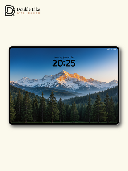 Golden Sunrise Snow Mountain Forest Healing Wallpaper Pack [#LFHL30215]