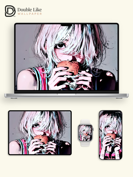 Anime Streetwear Girl Aesthetic Burger Wallpaper Pack [#HW1488]