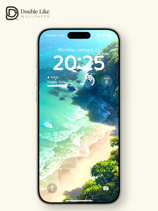 Aesthetic Coastal Beach Waves Summer Travel Digital Art Wallpaper Pack [#LFHL1028]