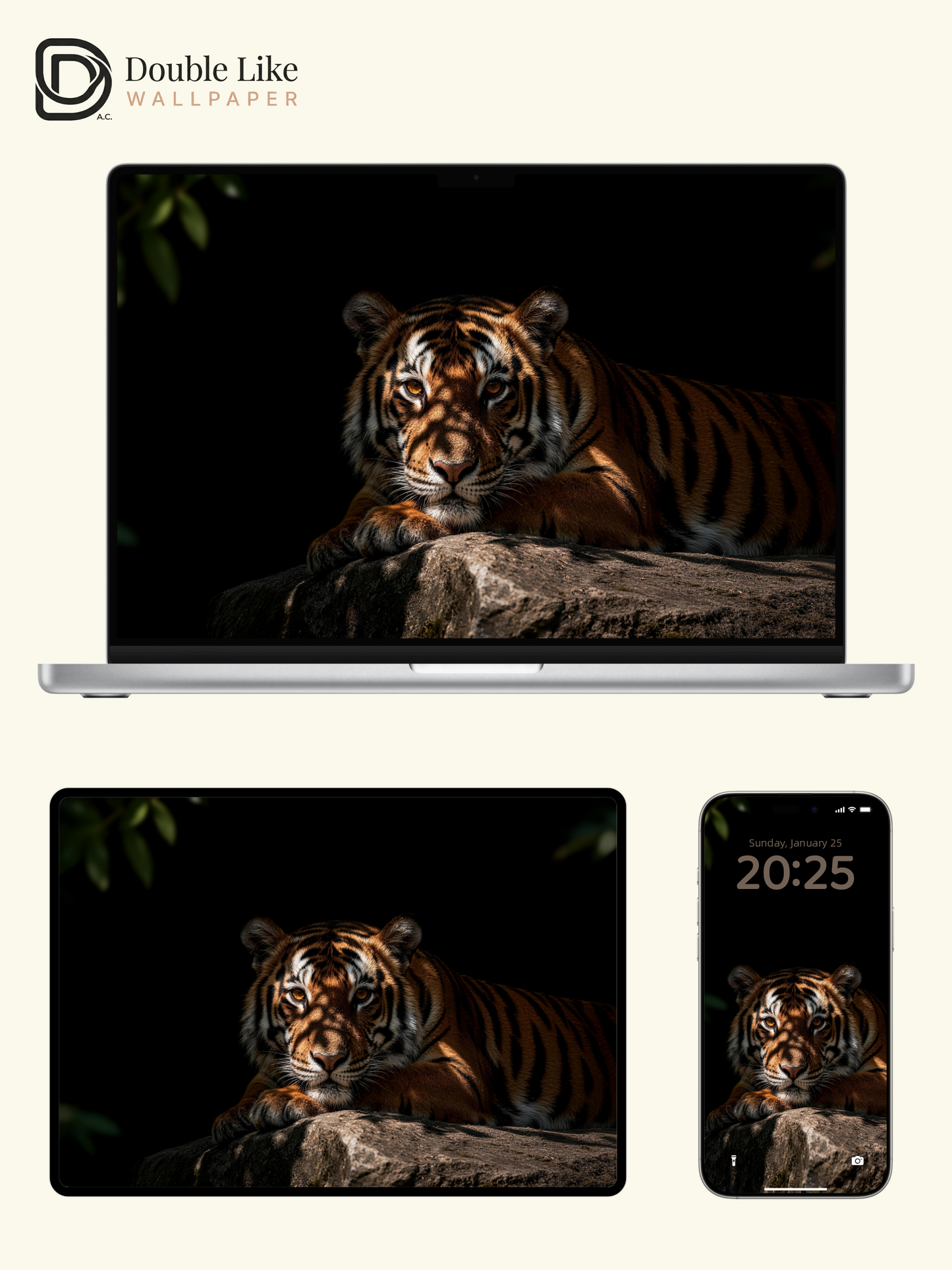 Dark Light Lone Tiger Lonely Inspirational Minimal Wild Aesthetic Wallpaper Pack [#LFHL30415]