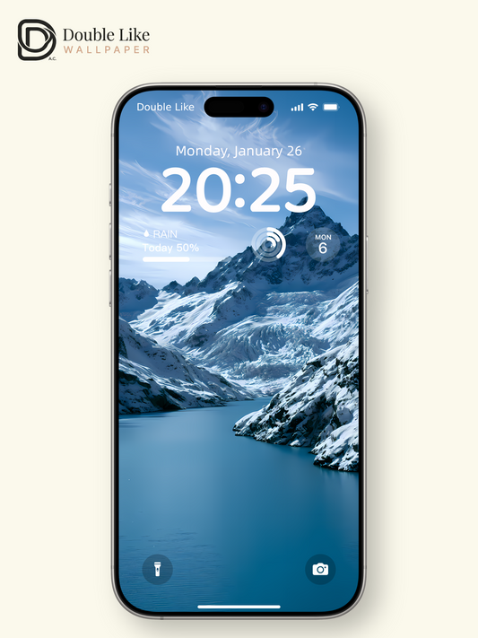 Majestic Snowy Mountains and Blue Lake Aesthetic Landscape Wallpaper Pack [#LFHL1061]