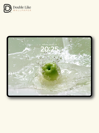 Fresh Green Apple Water Splash Aesthetic Wallpaper Pack for Phone and Desktop [#JJ1371]