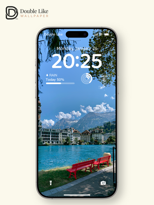 Scenic European Lake Town Alps Mountain Aesthetic Wallpaper Pack [#JJ1369]