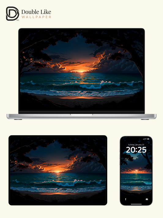 Cinematic Sunset Ocean Beach Multi Device Aesthetic Wallpaper Pack [#LFHL1057]