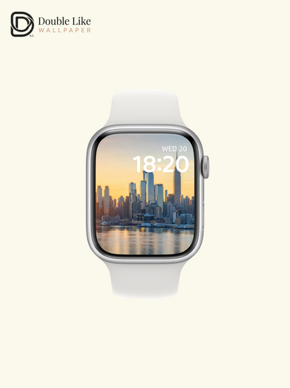New York City Skyline Sunrise River Landscape Wallpaper Pack [#ZJYR009]