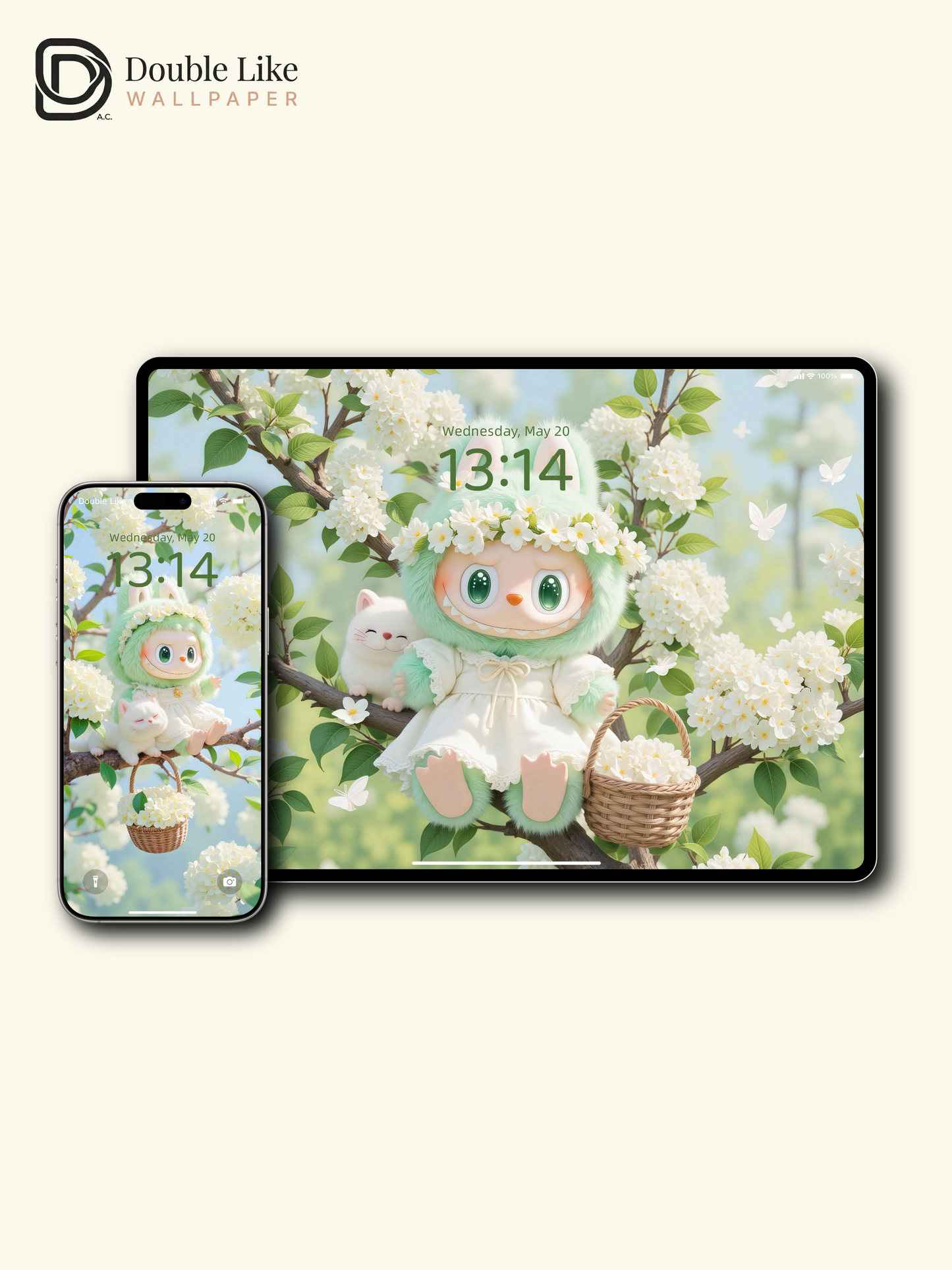 Spring Bunny Blossom 減 | Healing Wallpaper Pack [#JJ112]