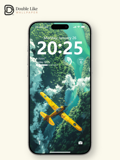 Yellow Airplane Forest River Anime Inspired Aesthetic Wallpaper Pack [#WGF062]