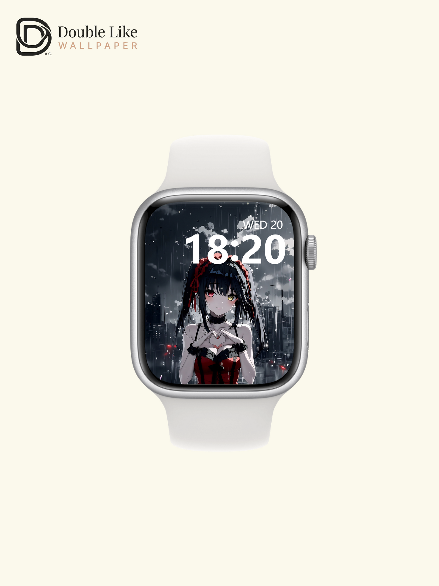 Gothic Anime Girl Rainy City Heart Gesture Dark Aesthetic Wallpaper Pack [#WGF024]
