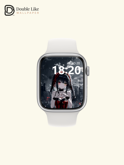 Gothic Anime Girl Rainy City Heart Gesture Dark Aesthetic Wallpaper Pack [#WGF024]