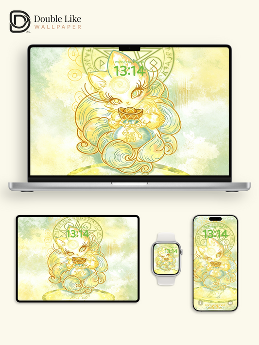 Wealth Wallpaper | "Fortune Fox", attracts wealth and blessings, draws opportunities and good
luck [#HWWx005]