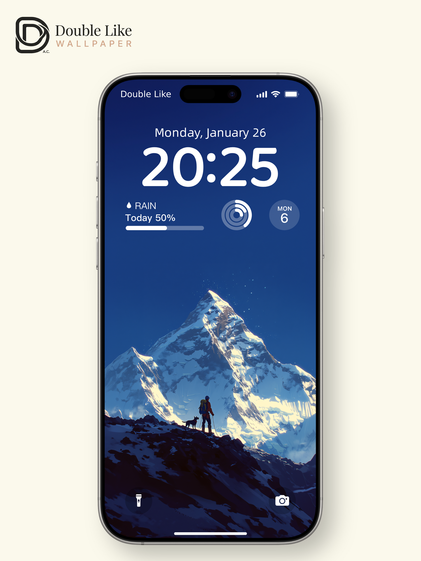 Majestic Snowy Mountain Peak Hiking Adventure Illustration Wallpaper Pack [#JJ1313]