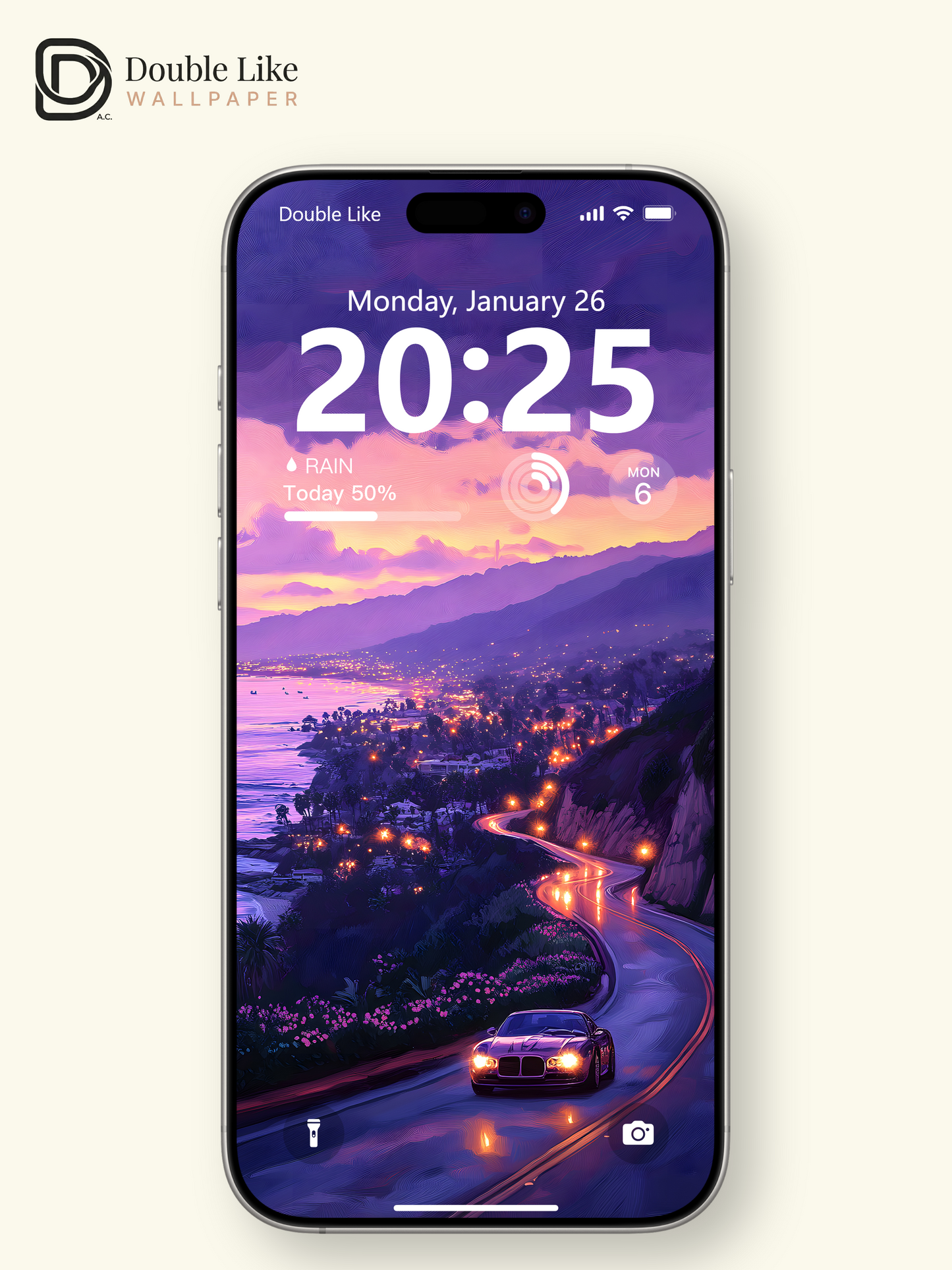Purple Sunset Coastal Highway Aesthetic Wallpaper Pack [#WGF117]