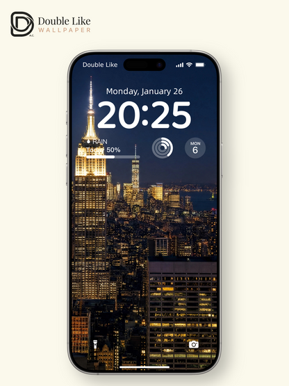 New York City Skyline Night Empire State Building Aesthetic Wallpaper Pack [#ZJYR003]