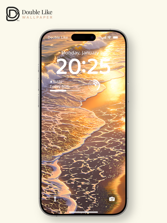 Golden Hour Beach Waves Reflection Aesthetic Multi Device Wallpaper Pack [#LFHL1068]