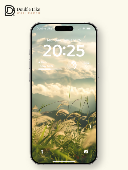 Healing Green Mountain Grass Sunlight Nature Wallpaper Pack [#ZJYX0065]