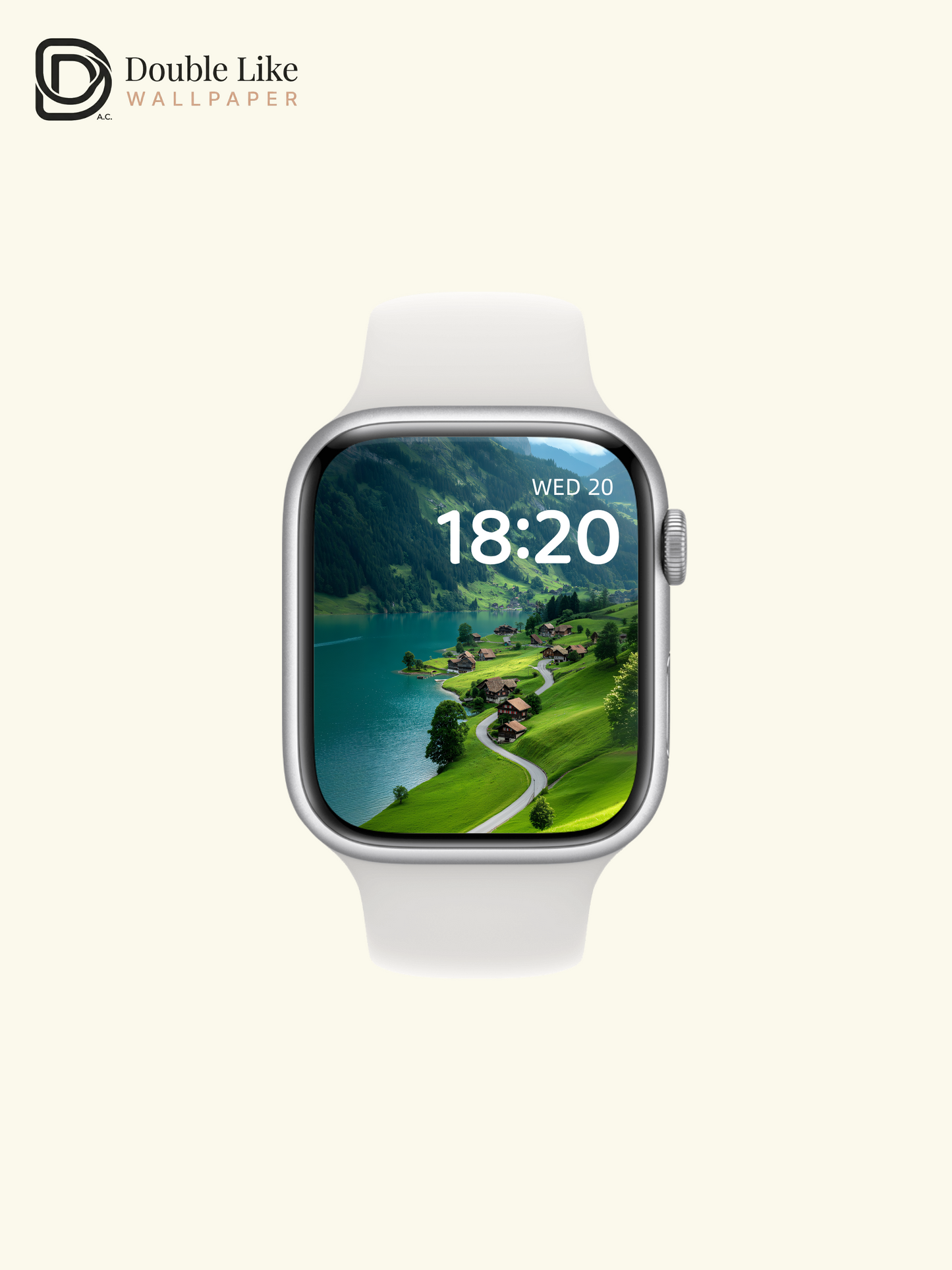 Swiss Alpine Lake & Green Hills Village Aesthetic Wallpaper Pack [#JJ1390]