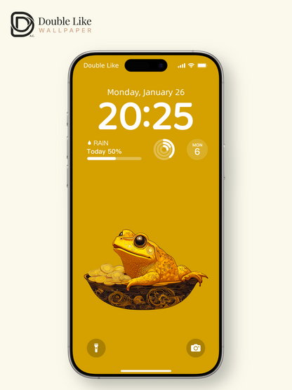 Minimalist Golden Money Toad Lucky Aesthetic Wallpaper Pack [#ZMY192]