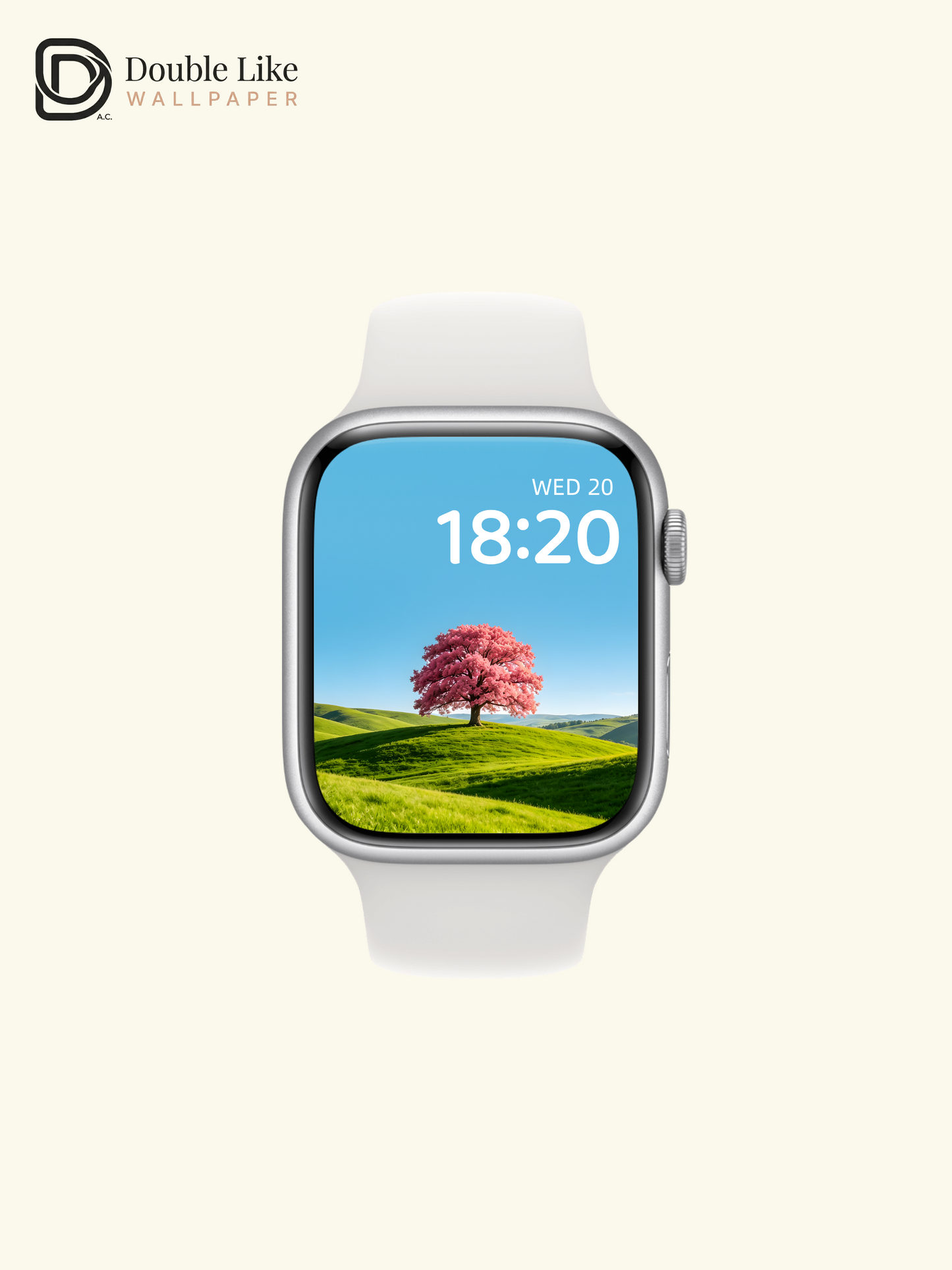 Minimalist Pink Tree Green Hill Aesthetic Spring Nature Wallpaper Pack [#ZMY520]
