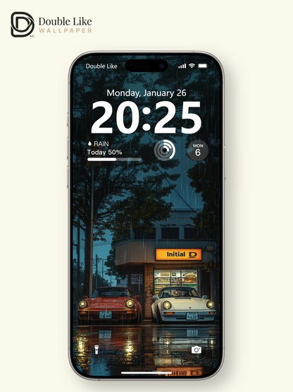 Rainy Japanese Street Classic Porsche Aesthetic Wallpaper Pack [#WGF109]