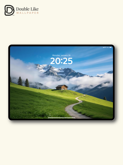 Alpine Meadow Cottage & Snowy Mountain Trail Aesthetic Wallpaper Pack [#JJ230916]
