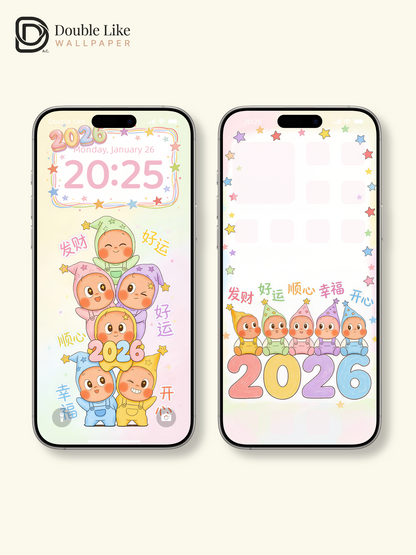 2026 Lucky Star Squad| Cute Wallpaper Pack [#JJ280]