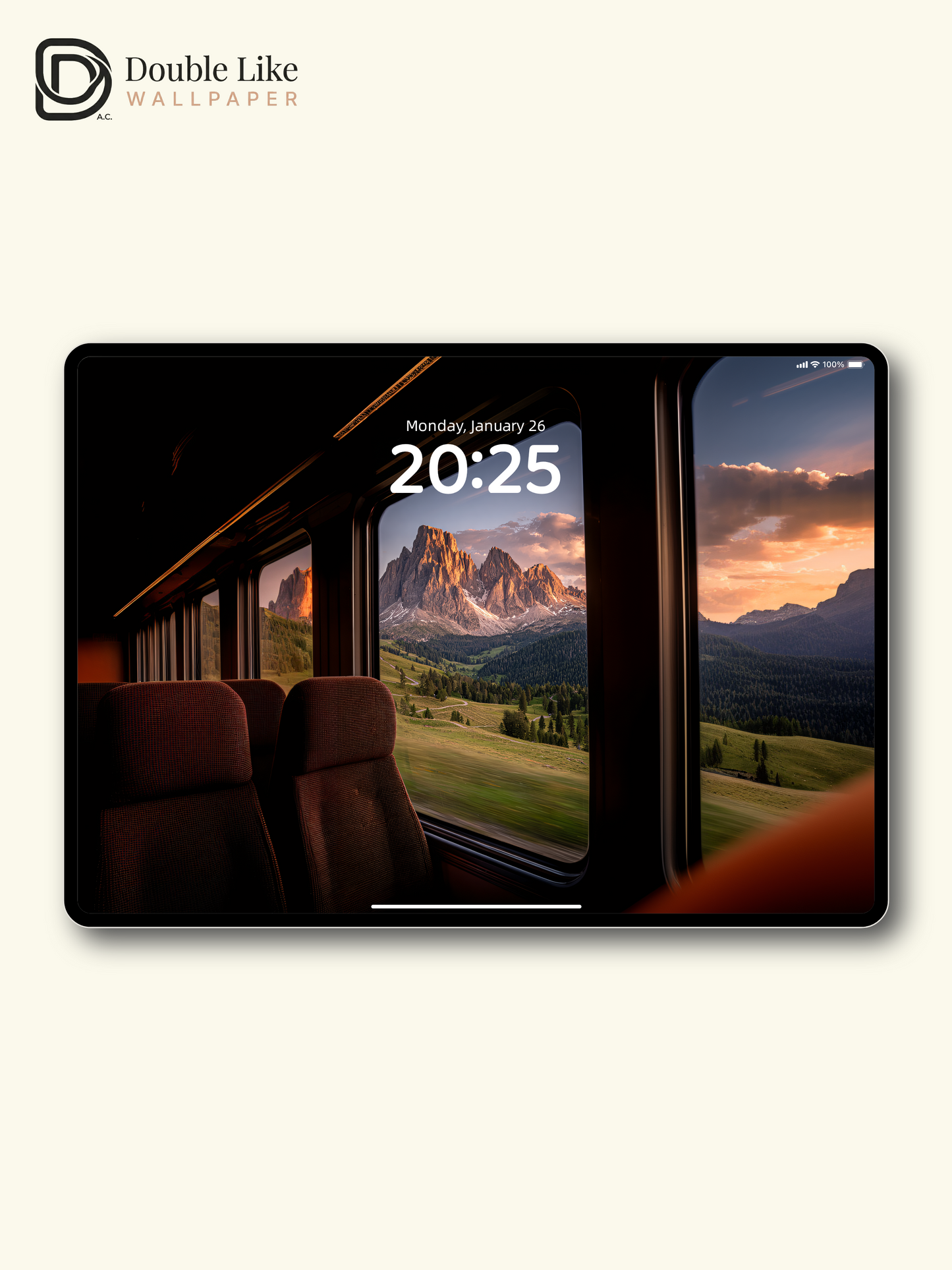 Alpine Train Window Sunset Mountain View Aesthetic Wallpaper Pack [#JJ1392]