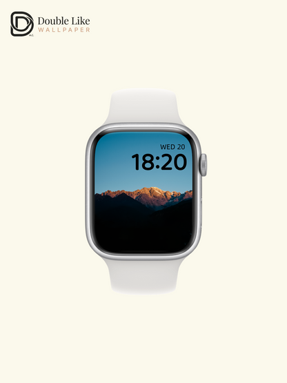 Golden Hour Snow Mountain Crest Blue Sky Aesthetic Wallpaper Pack [#ZMY130]