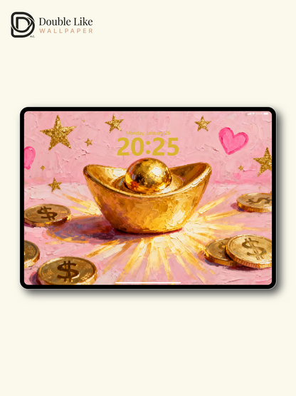 This lucky gold ingot wallpaper brings you money! Live wallpaper for all phones [#HWWa003]