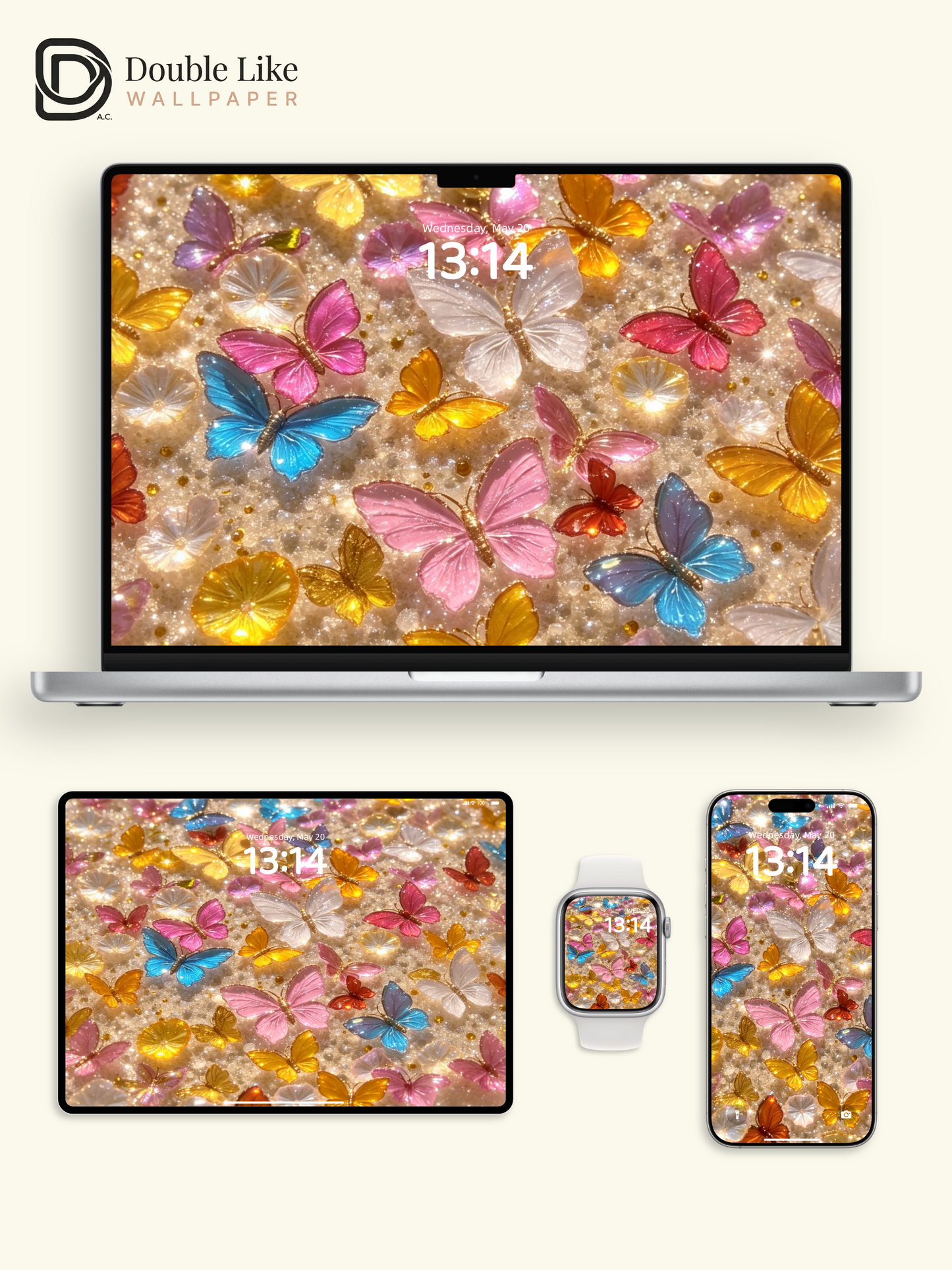 Butterflies on Glitter | Dreamy Luxury Butterfly Wallpaper Pack for All Screens [#HWWx033]