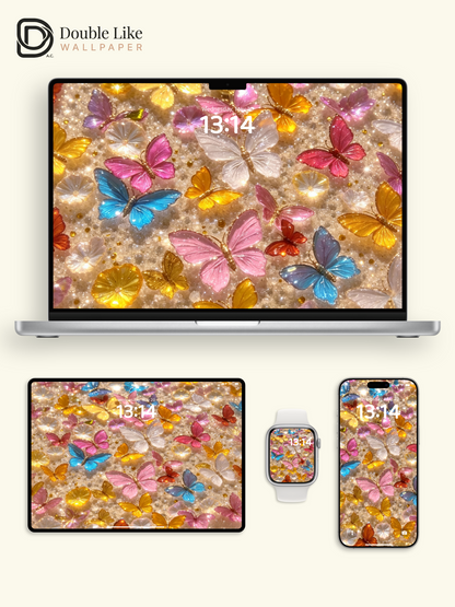 Butterflies on Glitter | Dreamy Luxury Butterfly Wallpaper Pack for All Screens [#HWWx033]