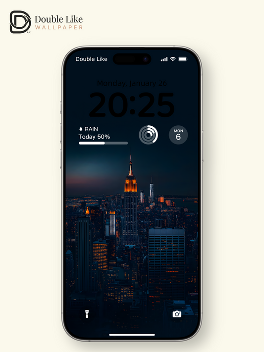 NYC Empire State Building Night City Vibe Full Wallpaper Set [#ZMY088]