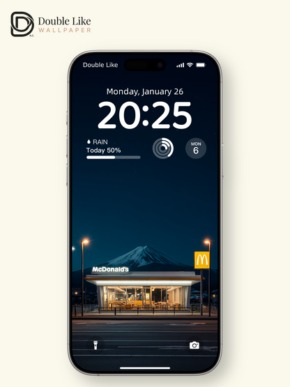 Night Street McDonald's & Mount Fuji View Aesthetic Wallpaper Pack [#JJ1406]