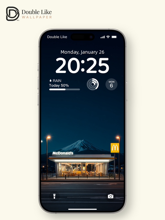 Night Street McDonald's & Mount Fuji View Aesthetic Wallpaper Pack [#JJ1406]