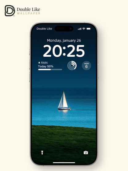 Minimalist Ocean Sailboat Aesthetic Wallpaper Pack for Phone Pad and PC [#LFHL30603]