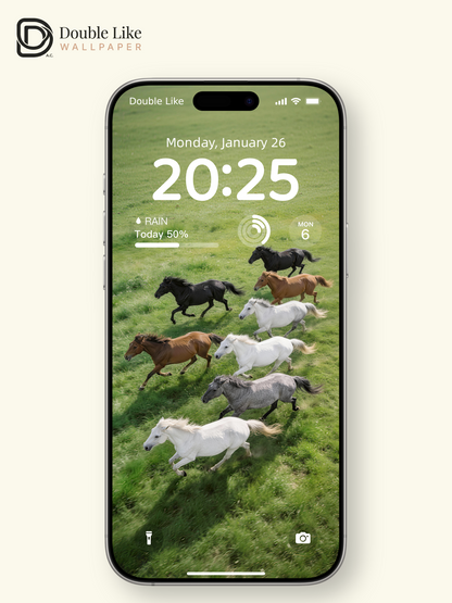 Galloping Herd Horses Inspirational Grassland Wallpaper Pack [#LFHL30123]