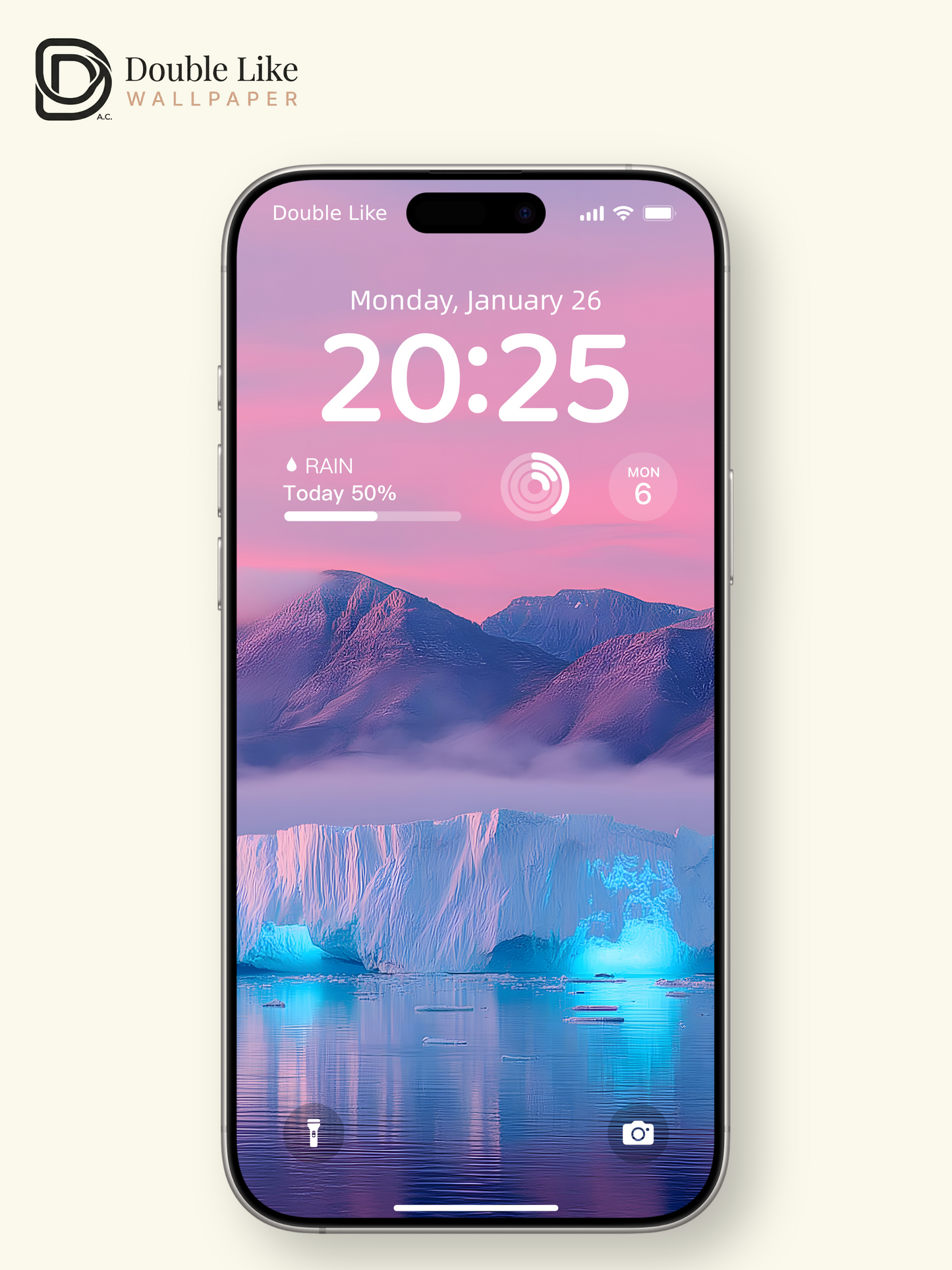 Dreamy Pastel Sunset Iceberg Landscape Lock Screen Wallpaper Pack [#ZJYX0579]