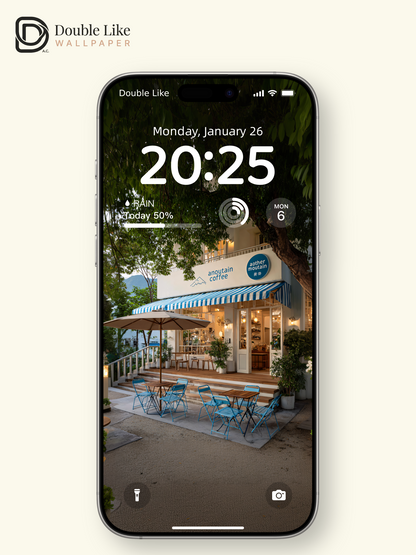 Mediterranean Seaside Cafe Sunset Glow Aesthetic Wallpaper Pack [#JJ1393]