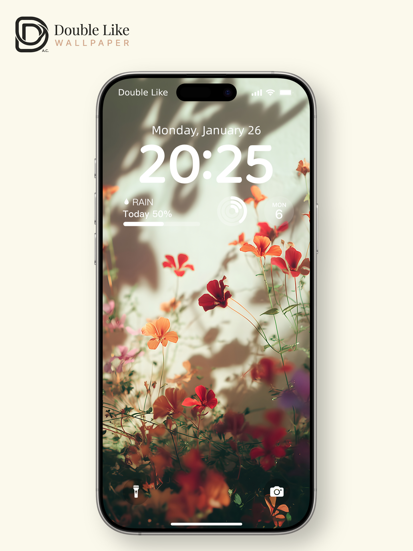 Ambient Floral Shadows White Wall Minimalist Lock Screen Wallpaper Pack [#ZJYX0797]