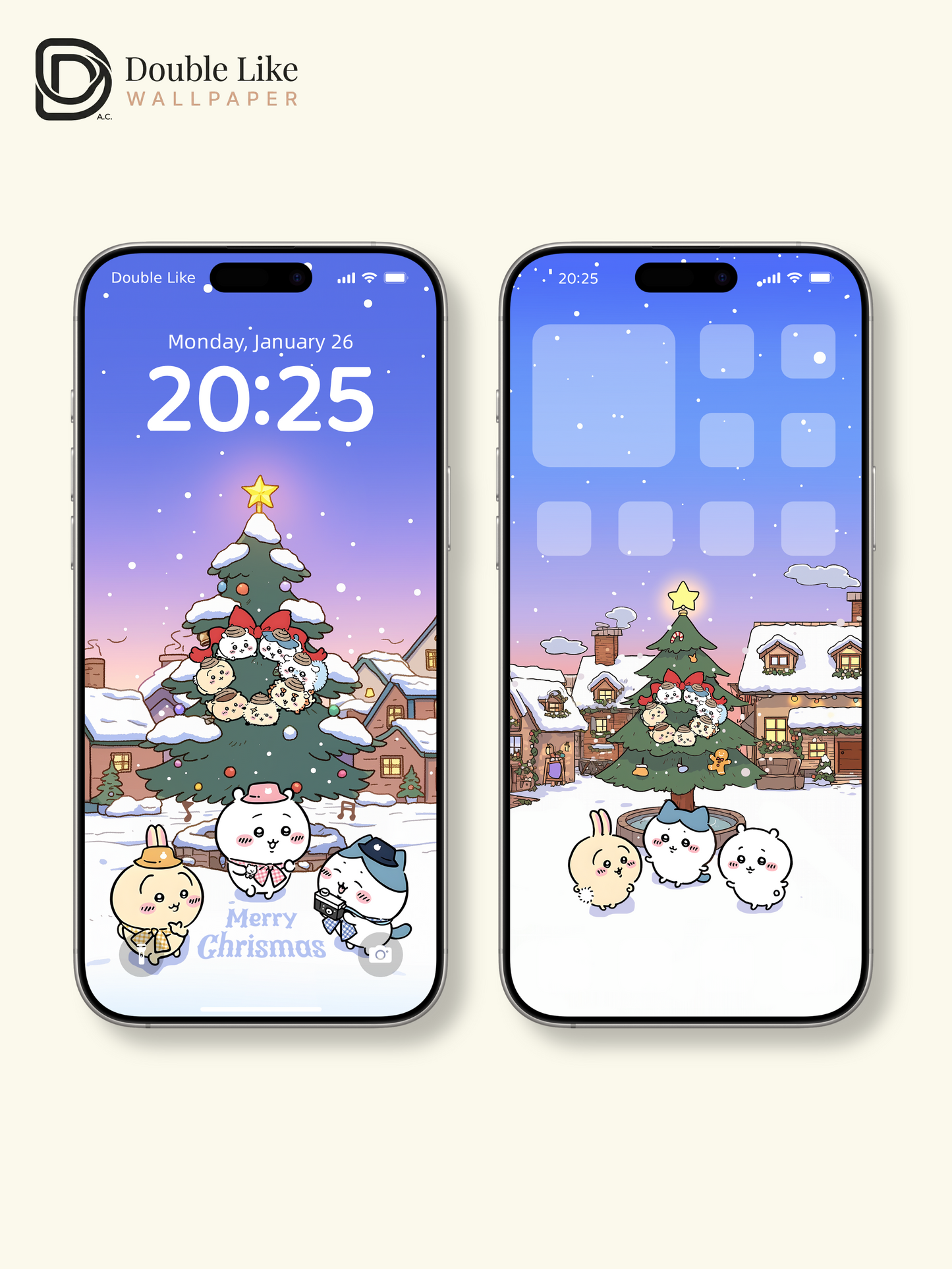 Merry Christmas Snow Village – Cute Animal Holiday Wallpaper Set [#CKW320]