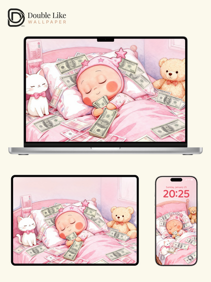 Wake Up Rich 💰 | Lucky Money Wallpaper PackProduct Description [#JJ279]