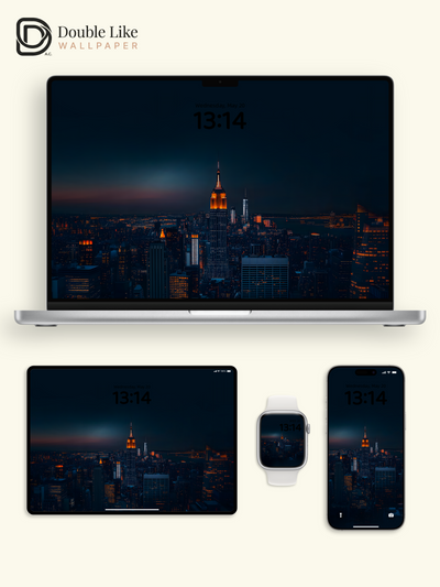 NYC Empire State Building Night City Vibe Full Wallpaper Set [#ZMY088]