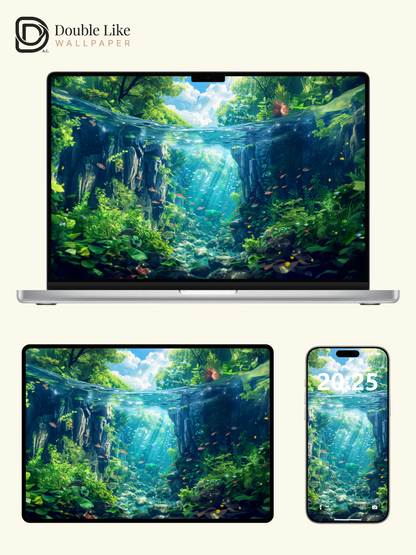 Canyon Lake Underwater Nature Anime Inspired Wallpaper Pack [#WGF058]