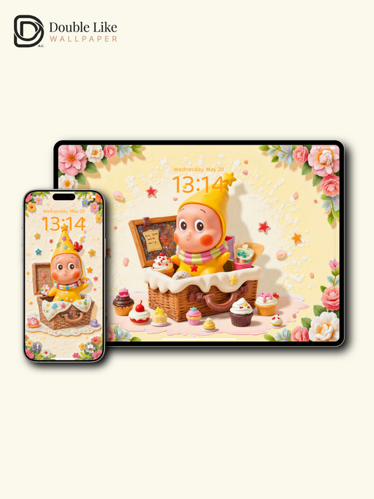 Starlight Buddy Picnic Day | Cozy Cute Dreamy Wallpaper Pack [#JJ188]