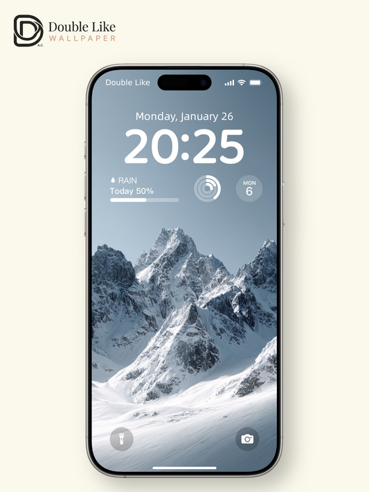 Minimalist Winter Snow Mountain Peaks Clean Landscape Photography Wallpaper Pack [#JJ1222]