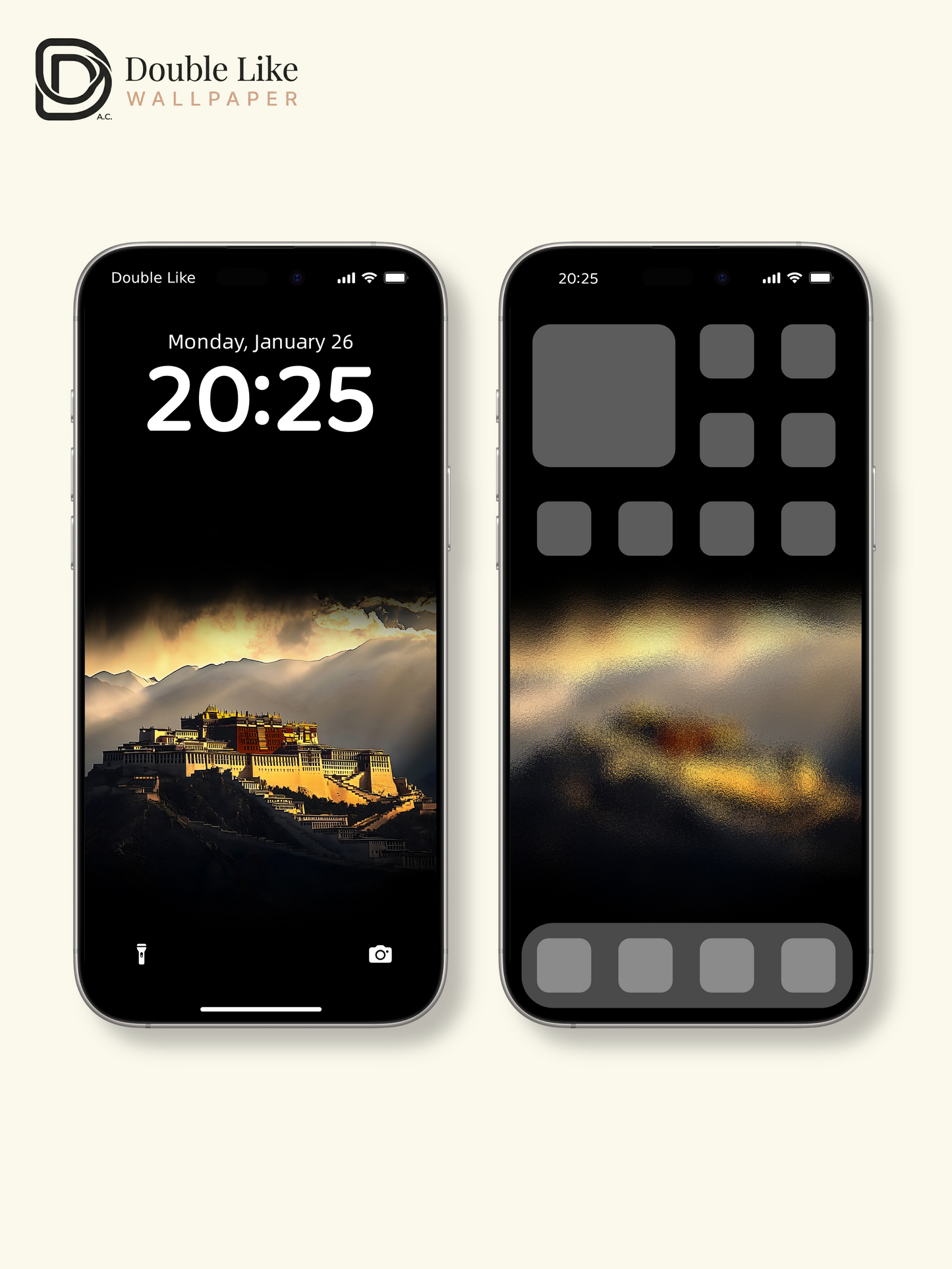 Main Title: Potala Palace Golden Light Aesthetic Wallpaper Pack [#ZJYX0309]